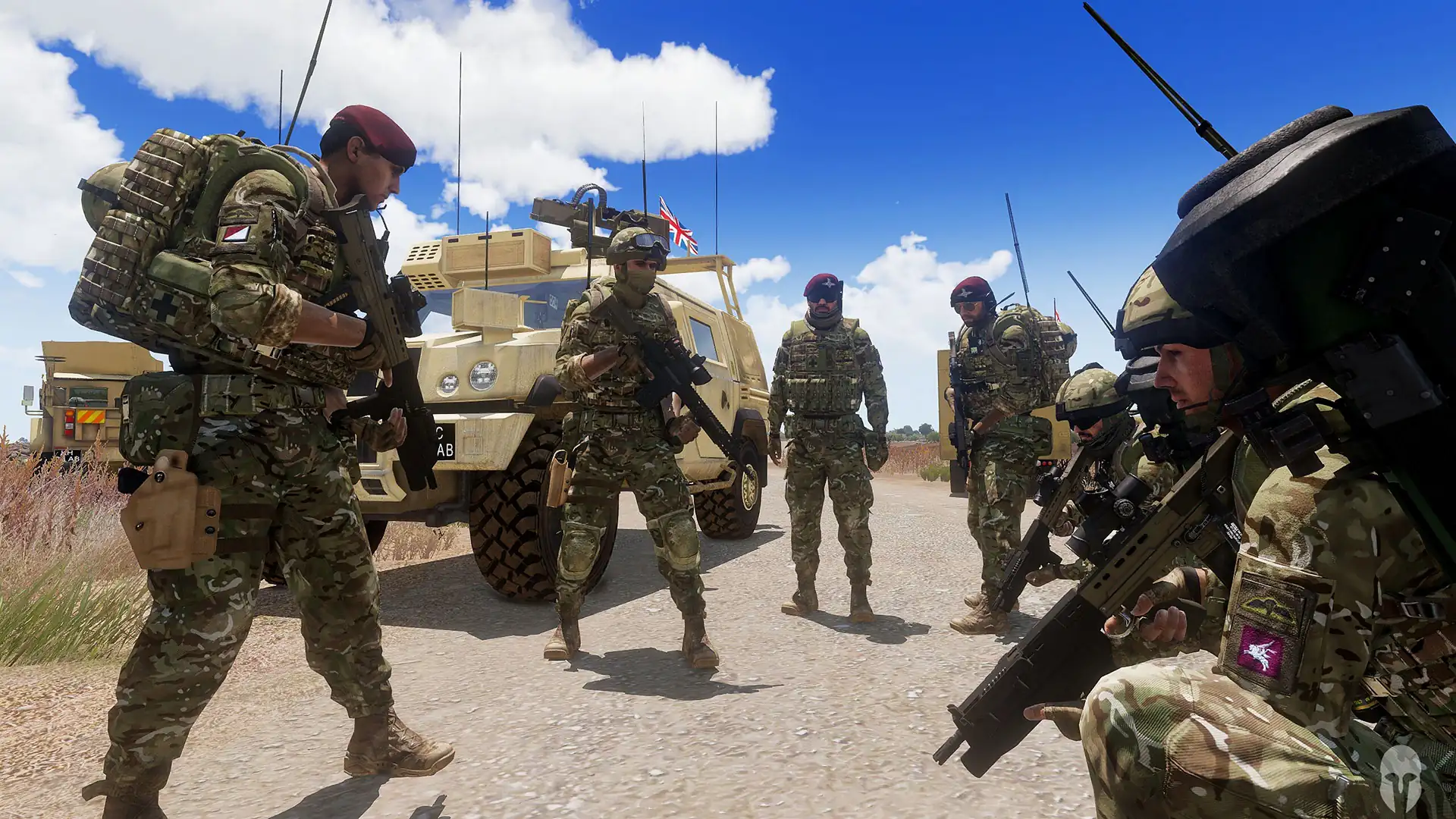 6th Airborne Division operating in ARMA 3. British Army MTP with maroon Para berets